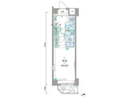 リヴシティ早稲田(1K/4階)の間取り写真