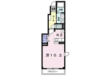 来夢1番館A(ワンルーム/1階)の間取り写真