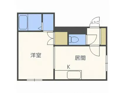 メゾンド栄町(1DK/4階)の間取り写真