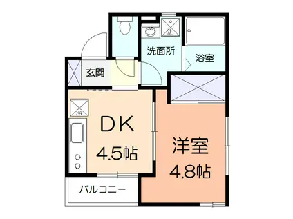 コンソラータ(1DK/2階)の間取り写真