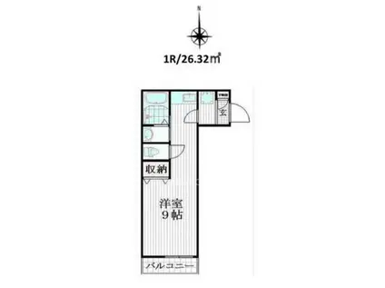 レジデンス東中野(1K/2階)の間取り写真