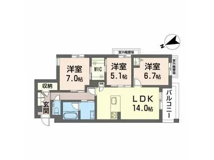 VIP GARDEN(3LDK/2階)の間取り写真