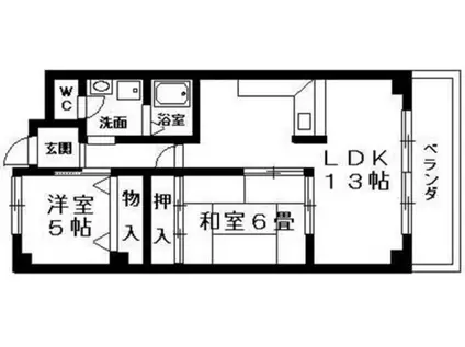 ESPO栗東(2LDK/6階)の間取り写真