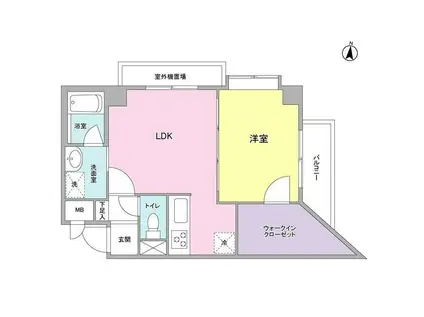 ボヌール都立大学弐番館(1LDK/2階)の間取り写真