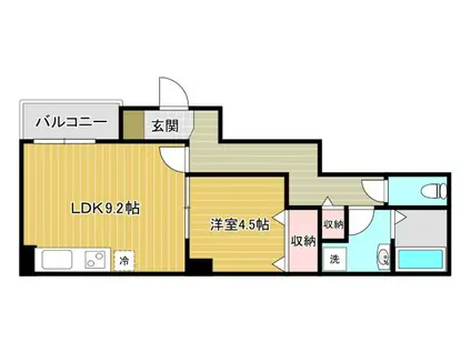 HEALING GRACE(1LDK/1階)の間取り写真