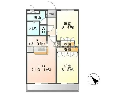 あやめハイムII(2LDK/2階)の間取り写真