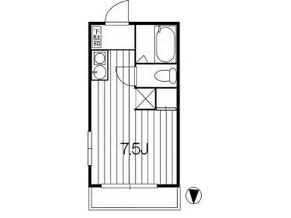 フェリシダット菊川(ワンルーム/4階)の間取り写真