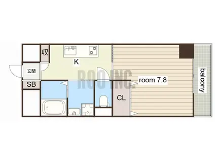 インタービレッジ土山(1K/6階)の間取り写真