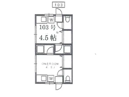 ハイツソレイユ(ワンルーム/1階)の間取り写真