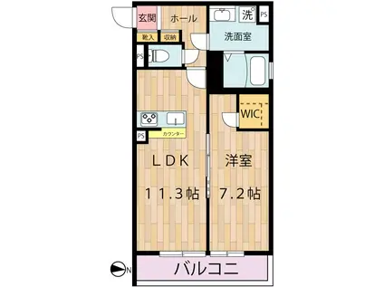 BEAM RIVER川崎(1K/2階)の間取り写真