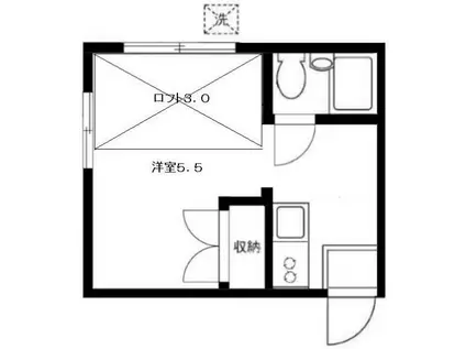 ロフティーノワール(ワンルーム/1階)の間取り写真