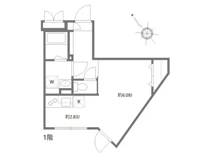 アルティザ氷川台(ワンルーム/3階)の間取り写真