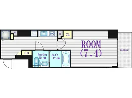 エスライズ西本町(1K/5階)の間取り写真