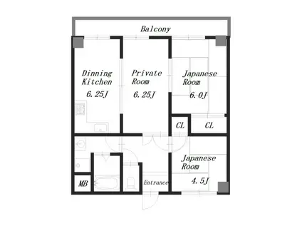 クイーン魚昌(3DK/2階)の間取り写真