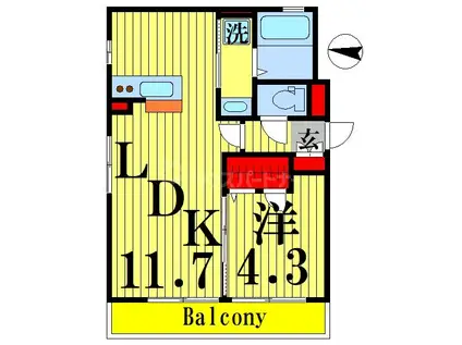 レーベンハイム向島(1LDK/3階)の間取り写真