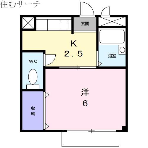 タウニー21(1K/1階)の間取り写真