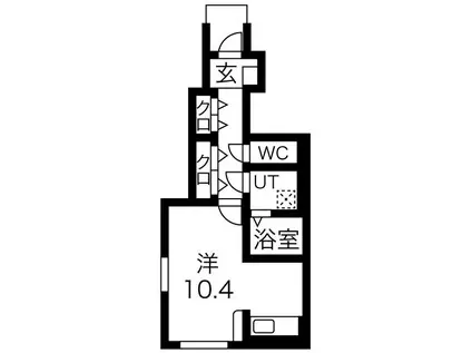 WOODSVALLEYIII(ワンルーム/1階)の間取り写真