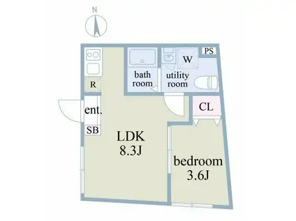 DOLCI中野富士見町(1LDK/4階)の間取り写真