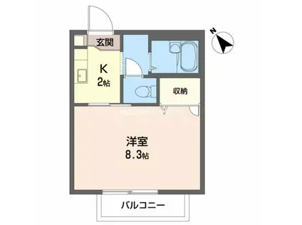 CASA安宅(1K/2階)の間取り写真