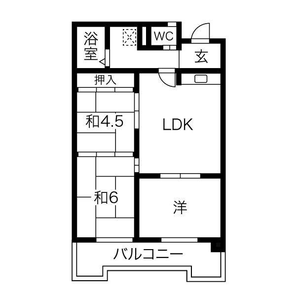 パークエステイツ(3DK/4階)の間取り写真