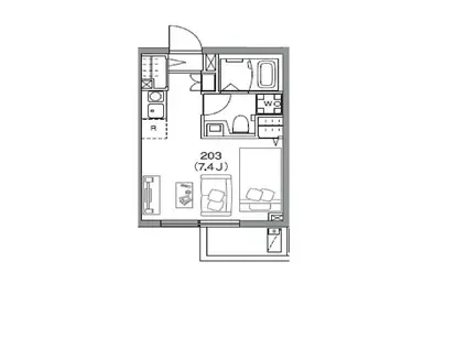 L-FLATS SOSHIGAYA-OKURA(ワンルーム/2階)の間取り写真