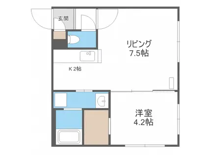 ベルコート平岸(1LDK/4階)の間取り写真