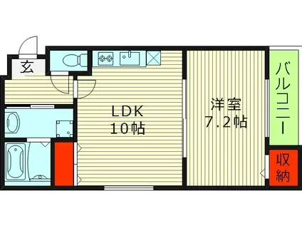 フジパレスファースト内代町(1LDK/3階)の間取り写真
