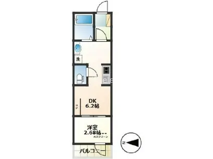 GRAND FORET(1DK/1階)の間取り写真