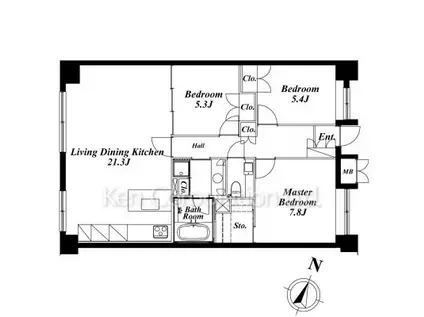 RUSSE 桜新町(3LDK/2階)の間取り写真