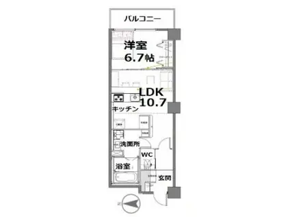 アクティ目黒駅前1号棟 1(1LDK/4階)の間取り写真