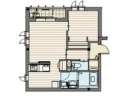 弦巻5丁目(1LDK/2階)の間取り写真