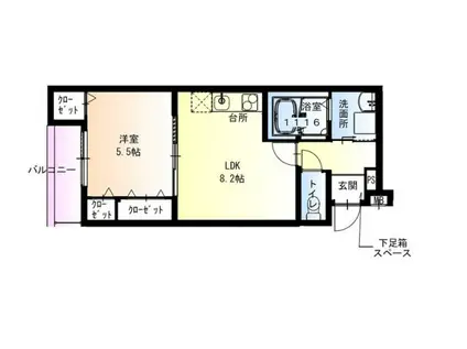 フジパレス岸和田下松II番館(1LDK/3階)の間取り写真