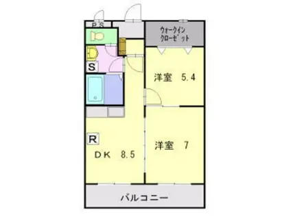 シャングリラ(2DK/2階)の間取り写真