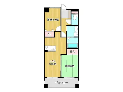 アドバンス21ベイスクエア下関 608(2LDK/6階)の間取り写真