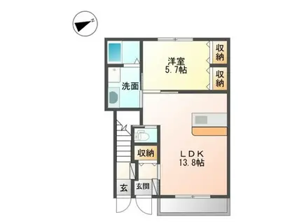 ルミナス・ガーデン(2LDK/1階)の間取り写真