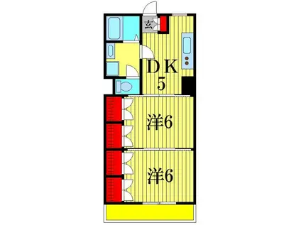 セゾン・ヴィラージュ(2DK/3階)の間取り写真
