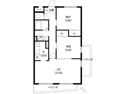 サンセゾンI(1SLDK/3階)の間取り写真