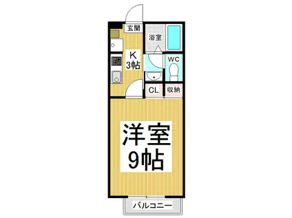 メゾンソレイユ(1K/1階)の間取り写真