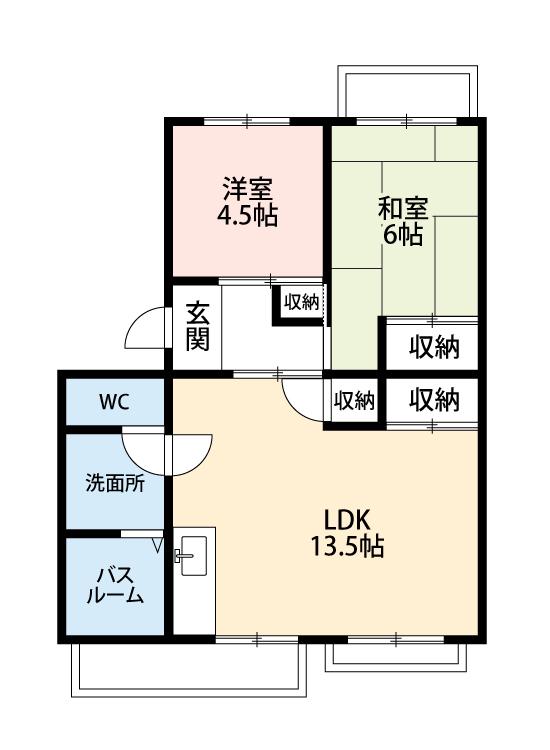 メゾン稲垣(2LDK/3階)の間取り写真