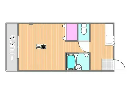 キャノピー(1K/2階)の間取り写真