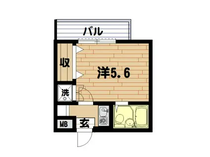 ベルトピア南浦和III(1K/4階)の間取り写真