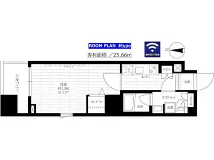 ステージグランデ菊川(1K/2階)の間取り写真
