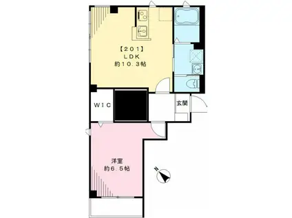 グランピエール(1LDK/2階)の間取り写真