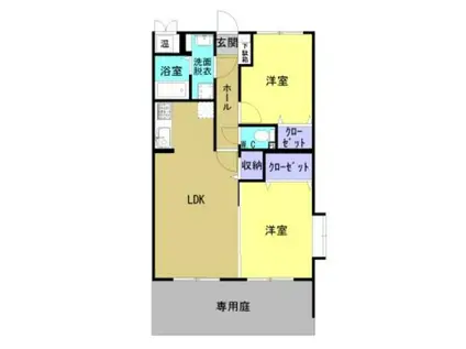 アーバンクレストIII(2LDK/1階)の間取り写真