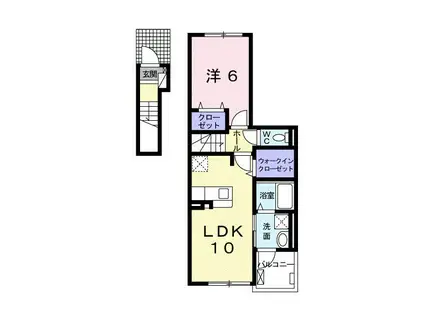 メゾン・ボヌール III(1LDK/2階)の間取り写真