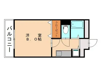 シャルム明石III(1K/2階)の間取り写真