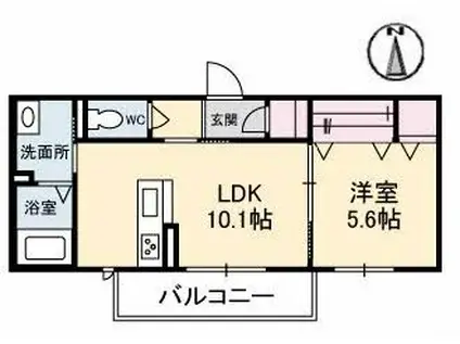 リトルフラッツ2ND(3DK/2階)の間取り写真