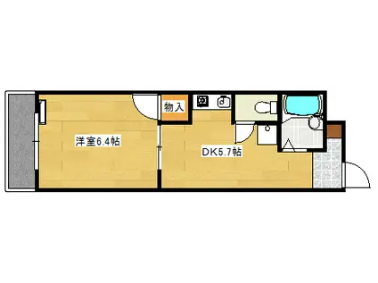 草津南ビル(1DK/5階)の間取り写真