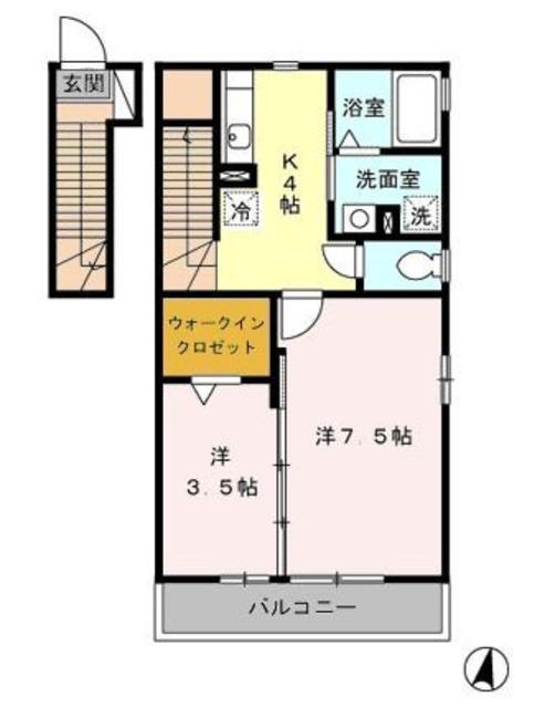ファミーリエ(2K/2階)の間取り写真