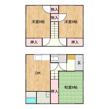 エスポワール神辺(3DK/4階)の間取り写真